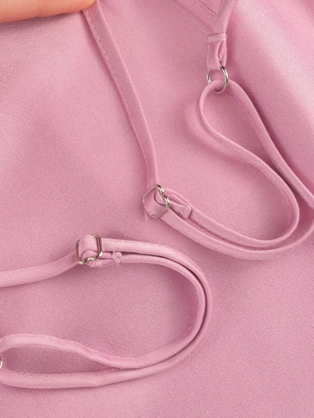 Reiss Zoey Satin Drape Ruched Midi Slip Dress, Light Pink, US 8 - Picture 9 of 11